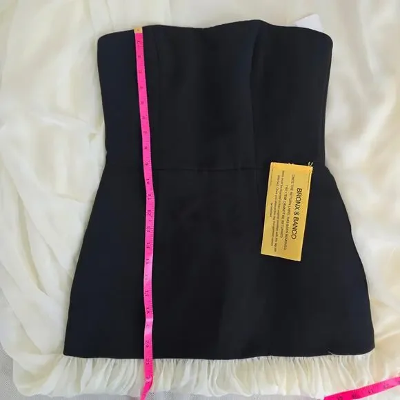 Bronx and Banco Adrian Strapless Drop-Waist Sheer bottom Maxi Dress Sz 6 Med NWT - Picture 12 of 14